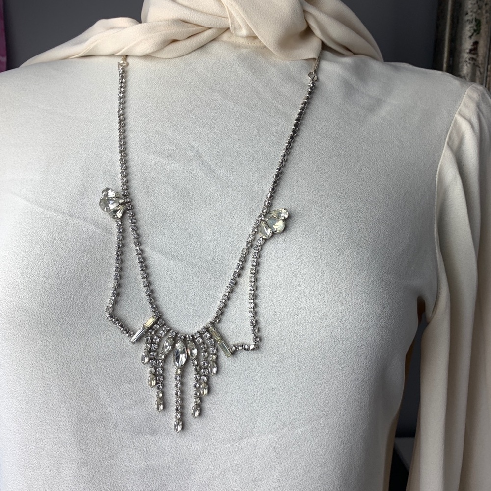 Vintage Rhinestone Necklace Upcycled